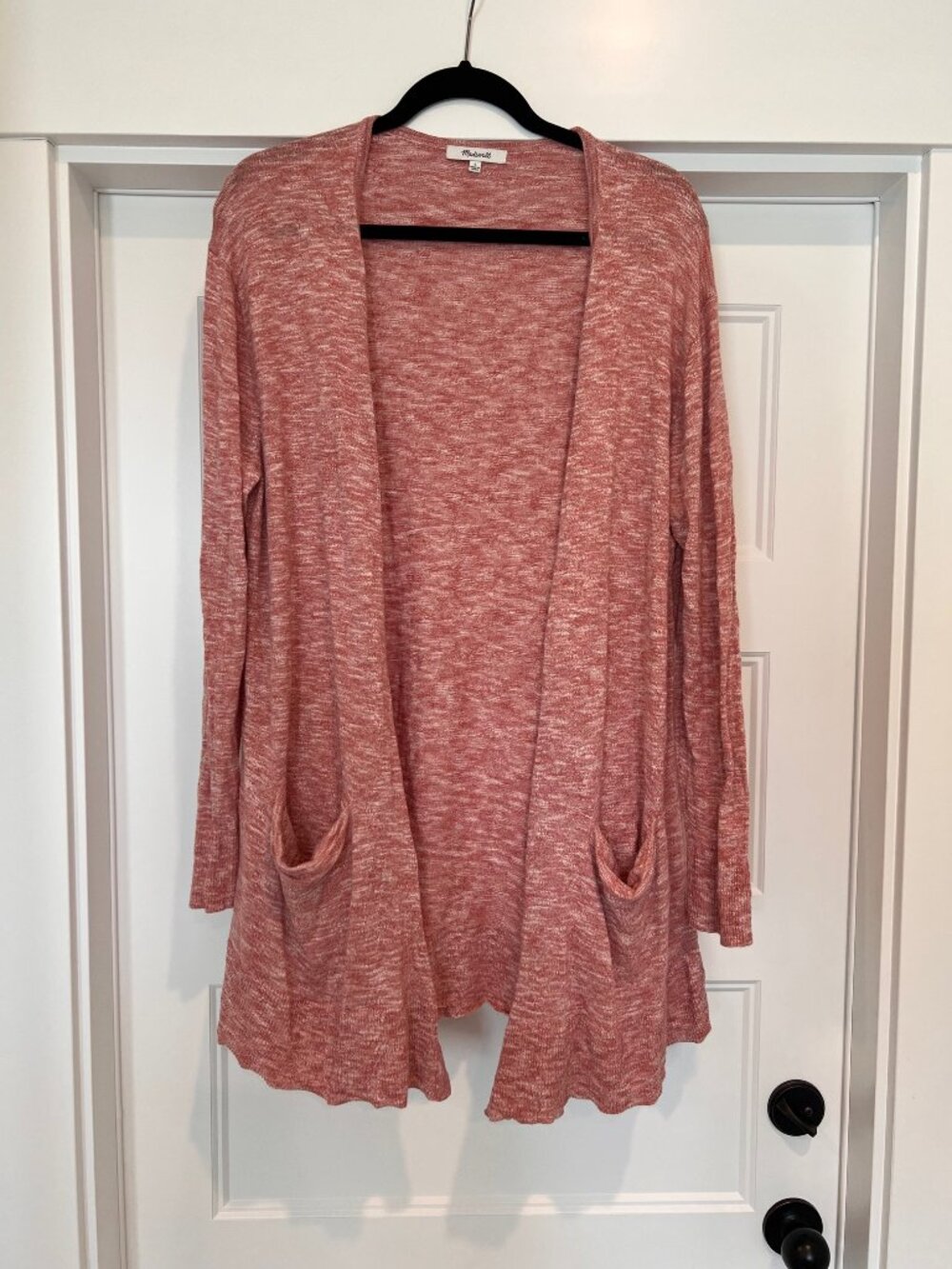Madewell Summer Ryder Cardigan Sweater in Heathered Rose, Size Large - Picture 2 of 7